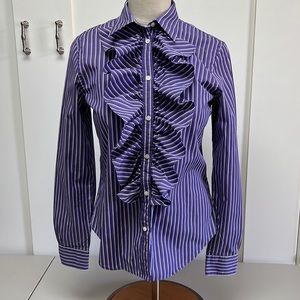 Lauren Ralph Lauren Purple Striped Blouse